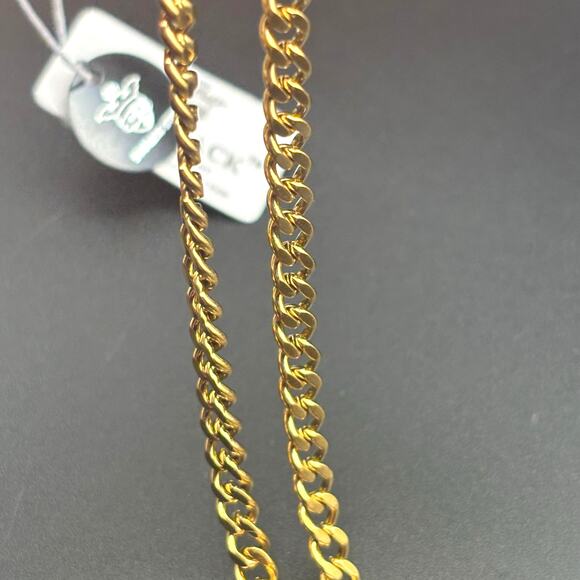 Blackjack BJP176G Mens Gold Stainless Steel Cross Pendant Necklace With CZ NIBWT - Picture 14 of 17